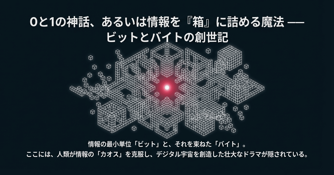 タイトル：0と1の神話、あるいは情報を『箱』に詰める魔法 —— ビットとバイトの創世記｜かずきっくす｜知識の翻訳家