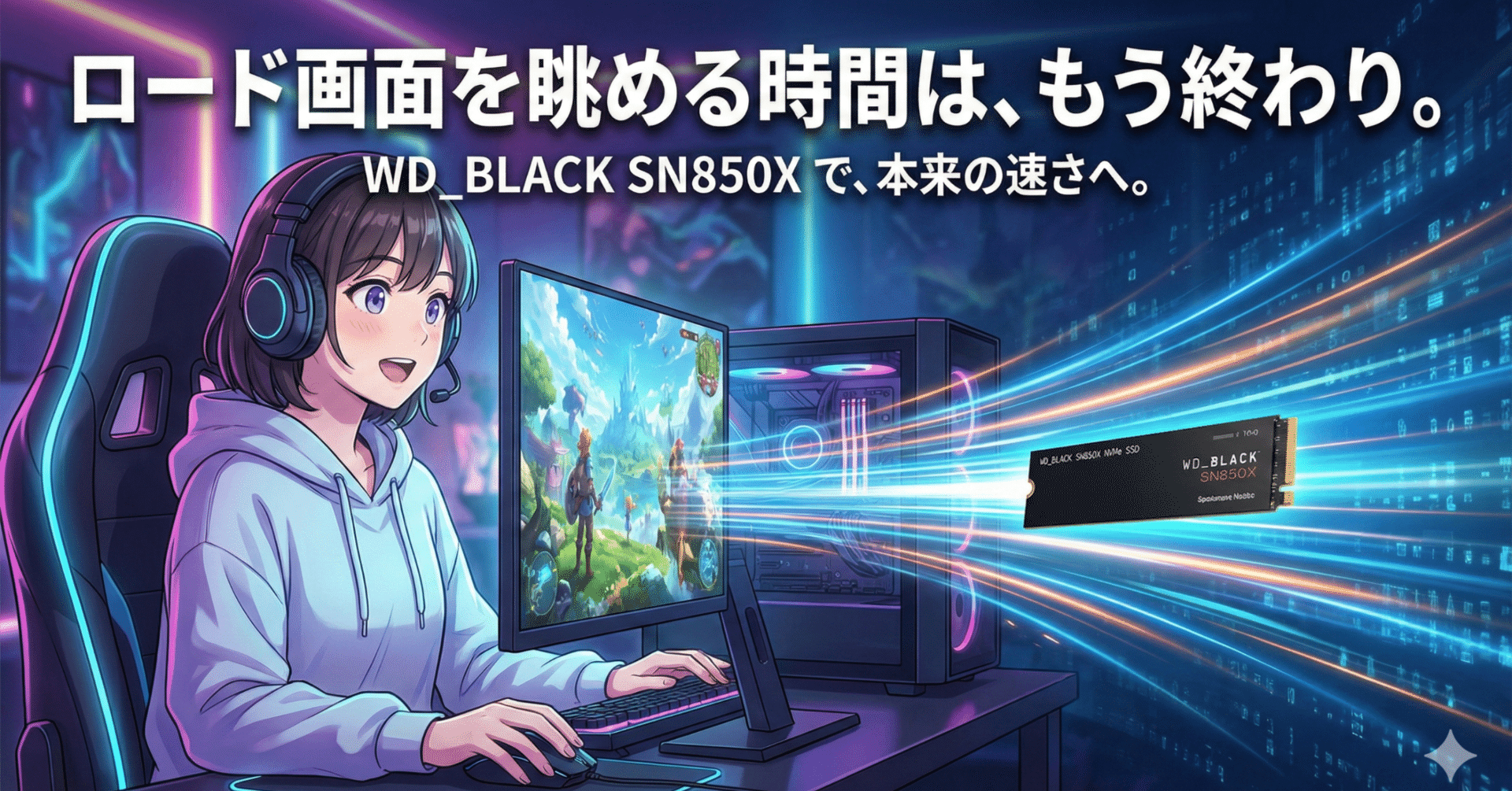 WD_BLACK SN850X】ロード時間のイライラにさよなら。ゲーマーが「これ