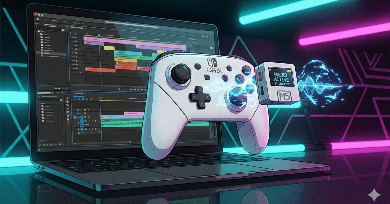 ATOMS3】Switchのマクロ操作を「画面を見ながら」作れる自作コントローラー【Web Bluetooth】｜おにぎり