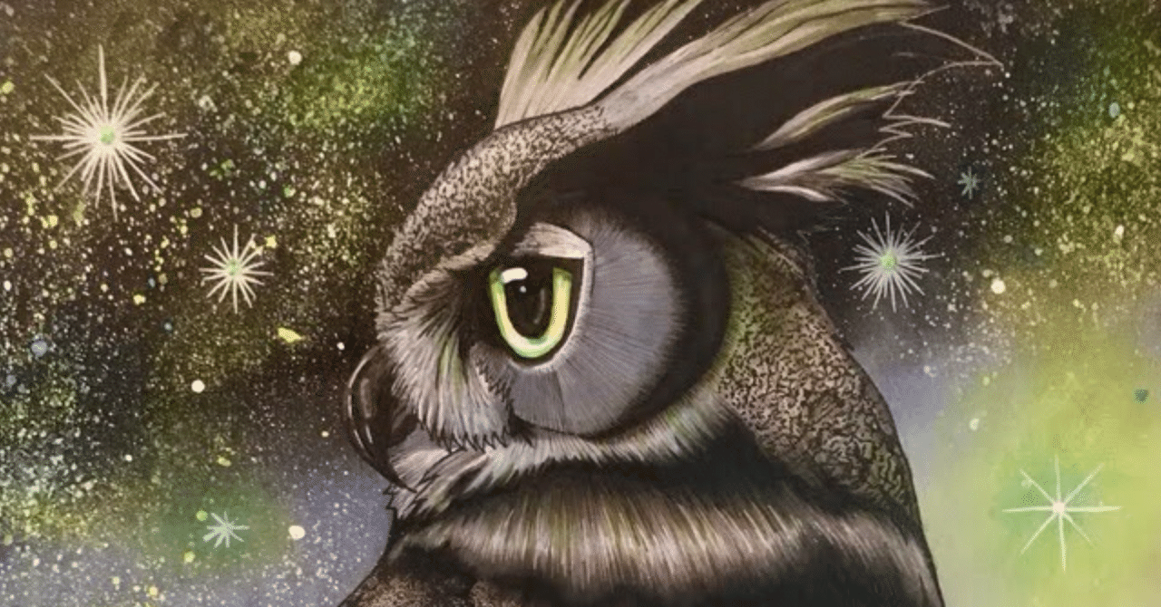 🦉私が一度だけ、ゾーンに入った時に描いた唯一の一枚🦉｜フクロウシホ