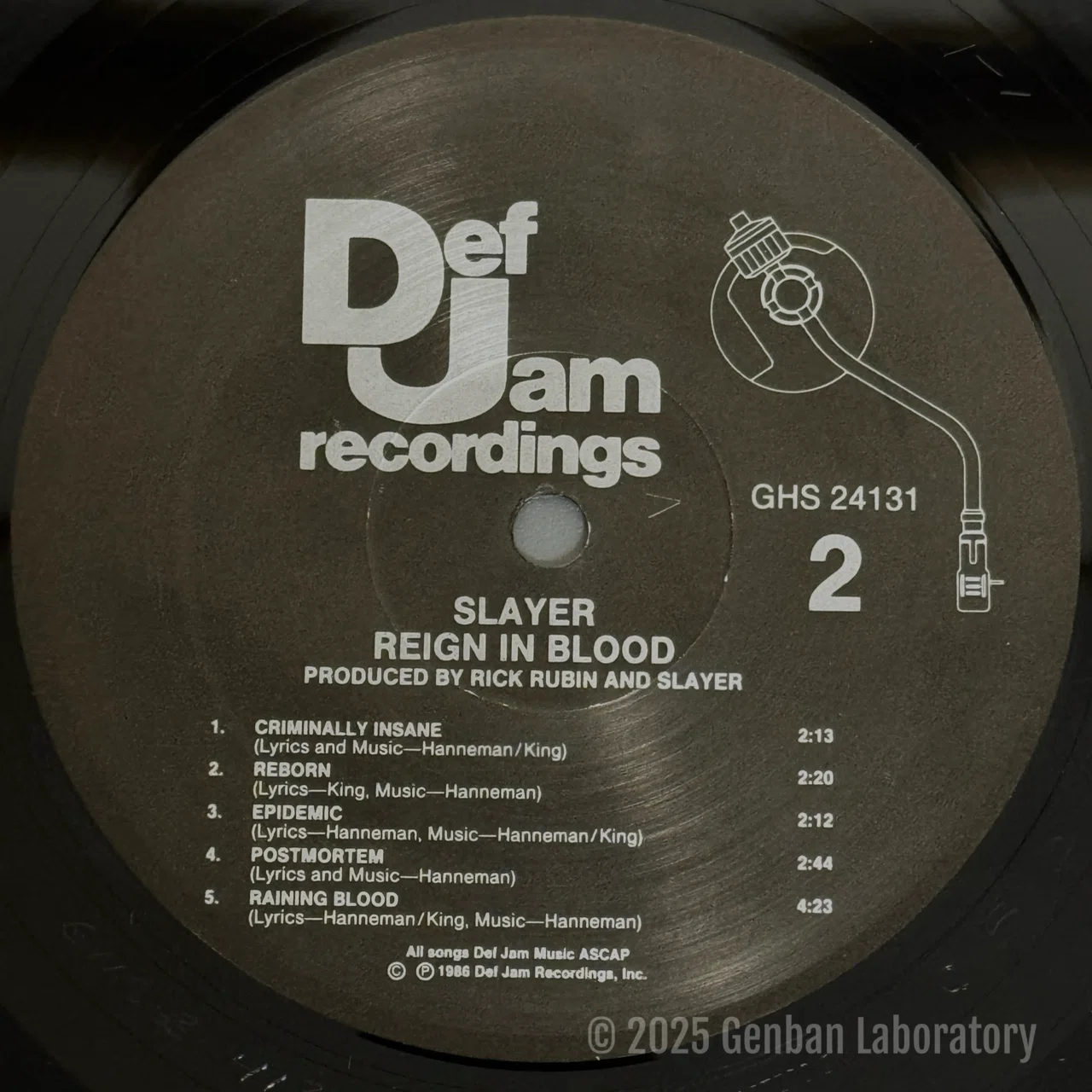 Slayer、Def Jam、Rick Rubin関連のオリジナルLPのセット 012: Slayer『Reign In Blood』US初版徹底解剖── アナログ盤の限界を