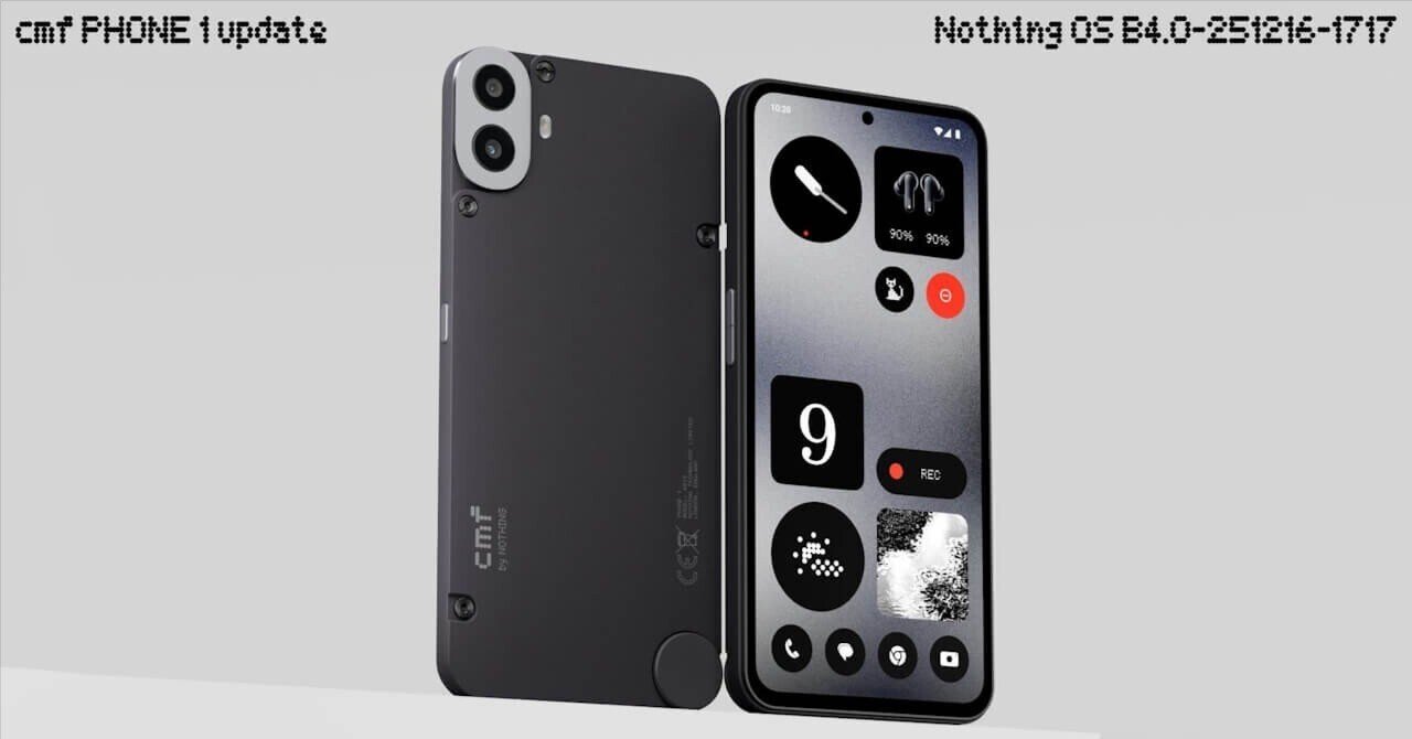 CMF Phone 1、正式版「Nothing OS 4.0（Android 16）」メジャー