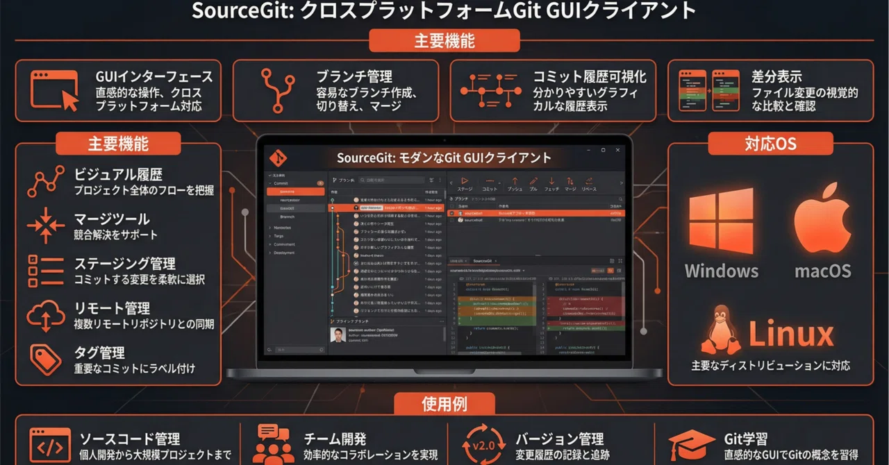 🎨 SourceGit - もうGitコマンドで悩まない！最強の無料Git GUIクライアント｜わさまる。