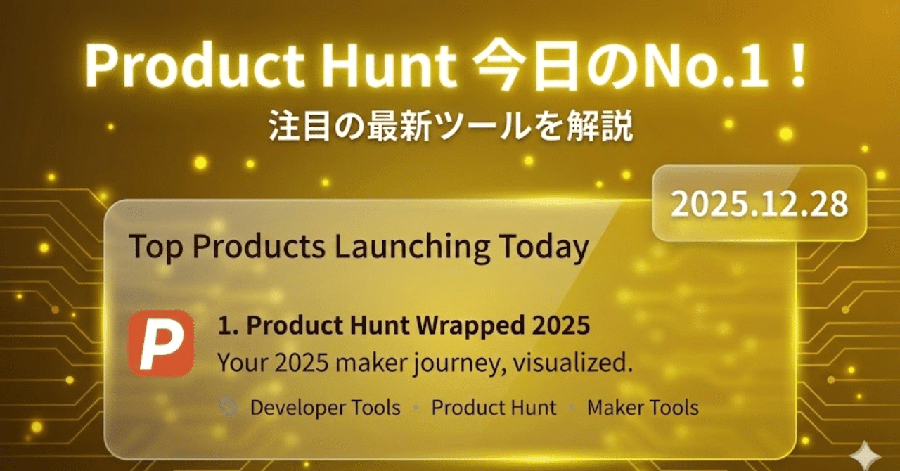 海外最新DX】Product Hunt Wrapped 2025｜2025年の挑戦を「映画のように」振り返る！メーカーのための最強ビジュアライズツール｜ 株式会社エンビューロ