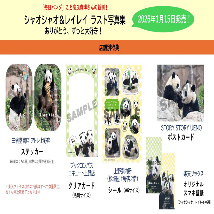 宝島社『シャオシャオ＆レイレイ ラスト写真集 ありがとう、ずっと