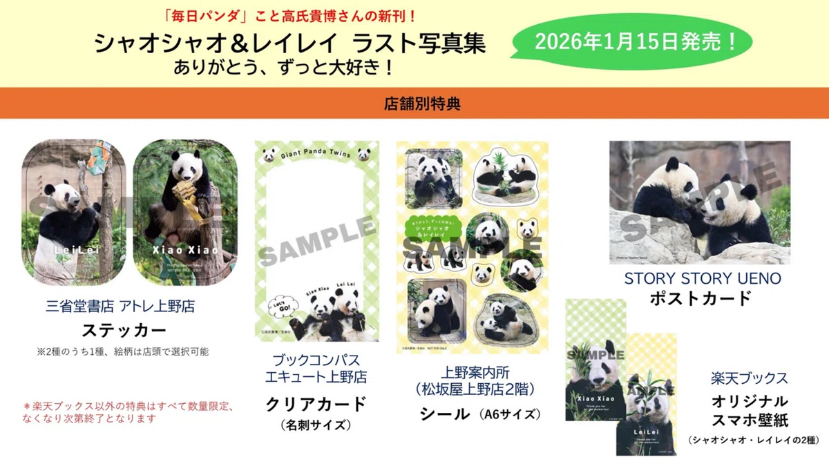 宝島社『シャオシャオ＆レイレイ ラスト写真集 ありがとう、ずっと
