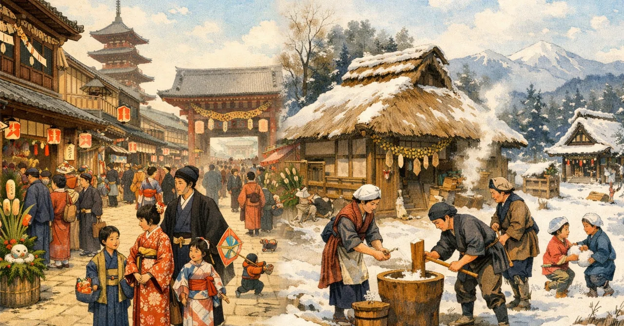 江戸の町人 vs 農村の百姓 庶民のお正月を大晦日から三が日まで追いかける【江戸時代】｜歴史クロニクル探訪記