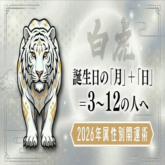 白虎@プロフ確認　 白虎さんへのラブレター【属性別2026年の開運術】｜むっち｜人生迷子を
