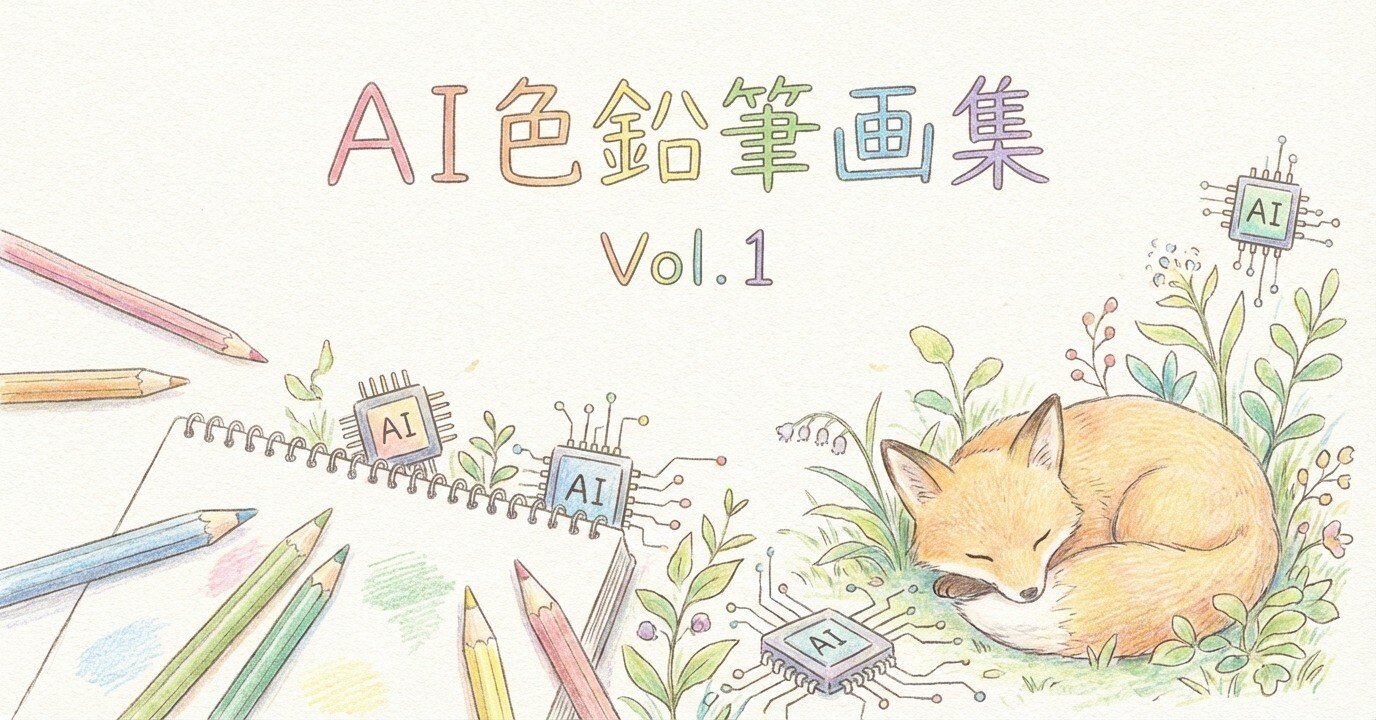 AI色鉛筆画集Vol.1（読書メモ『週末は、Niksen。』も含みます