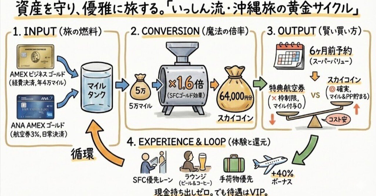 沖縄一人旅の最適解。なぜ「SFC×スカイコイン」が最強なのか？｜いっしん@沖縄一人旅