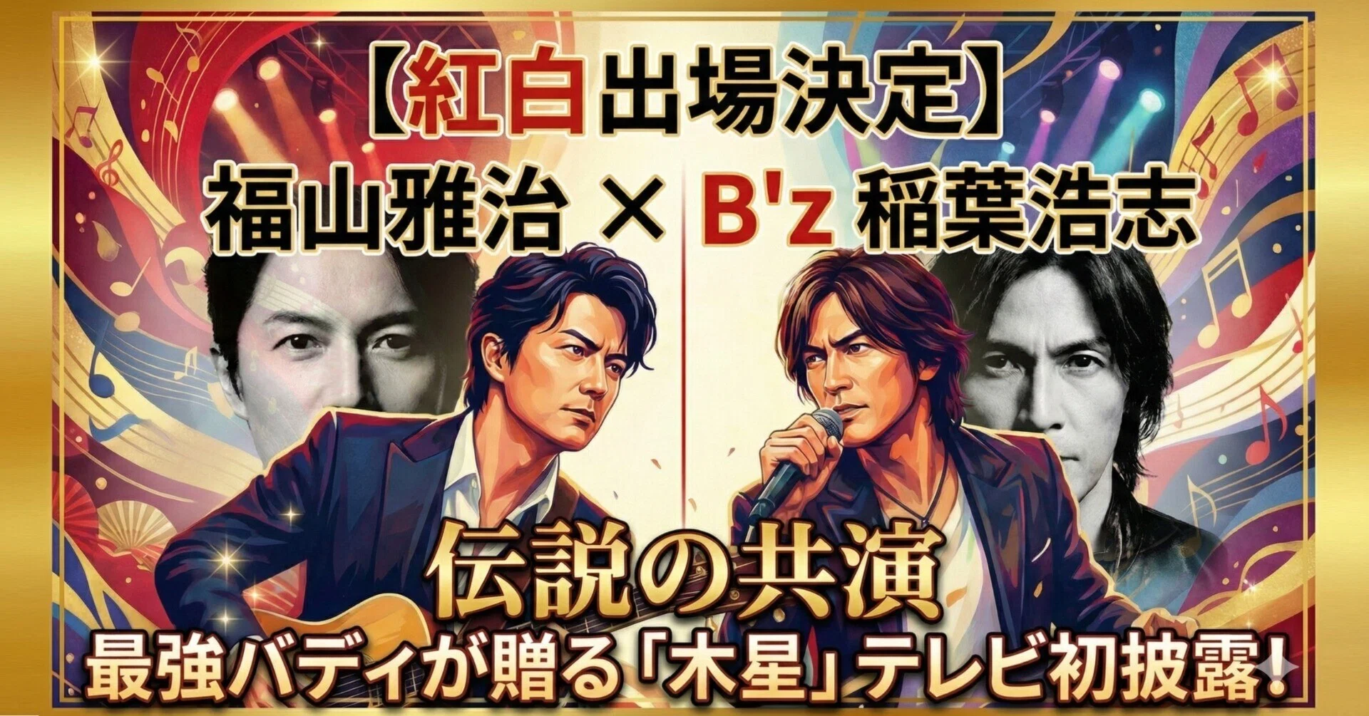 完全保存版】福山雅治×稲葉浩志｜紅白で実現した