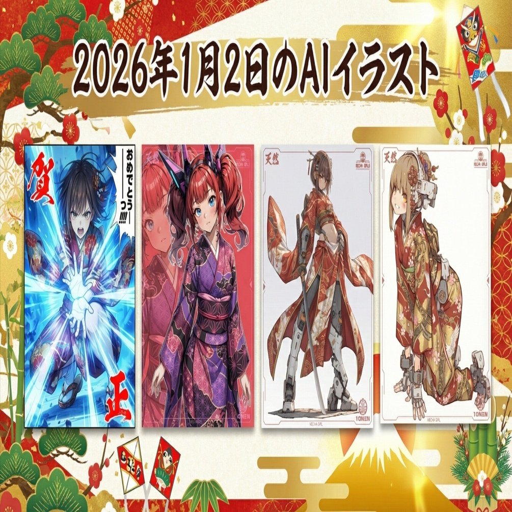 2026年1月2日のAIイラスト｜てんねん｜AIイラストクリエイター