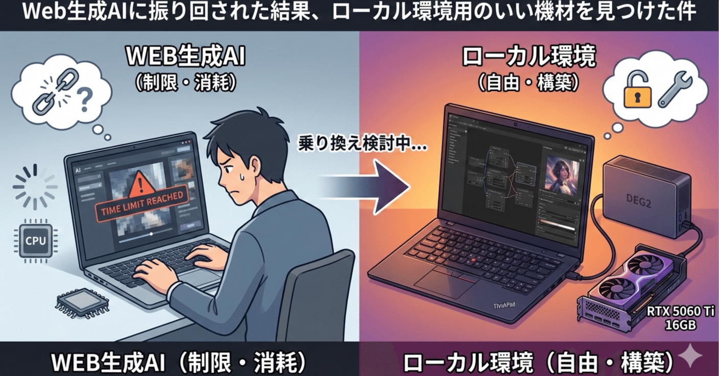 Web生成AIに振り回された結果、ローカル環境用のいい機材を見つけた件