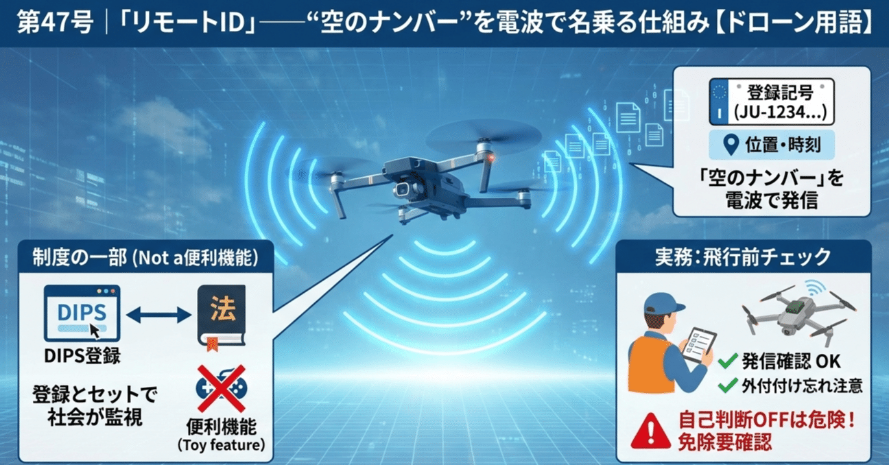 第47号｜「リモートID」——“空のナンバー”を電波で名乗る仕組み