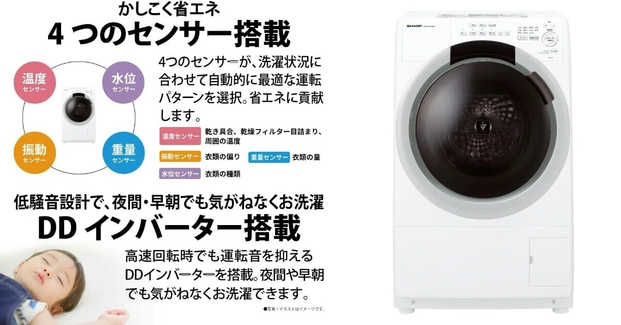 シャープ ES-S7J-WLレビュー｜マンションにも置ける「コンパクト・静音 