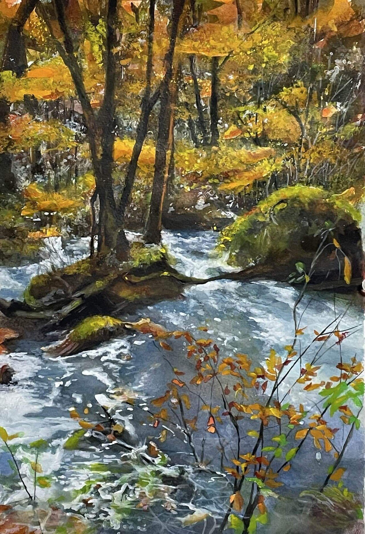 今年最後の風景画 青森県奥入瀬渓谷 周りに風力発電機が？💢｜マダラキ+AI