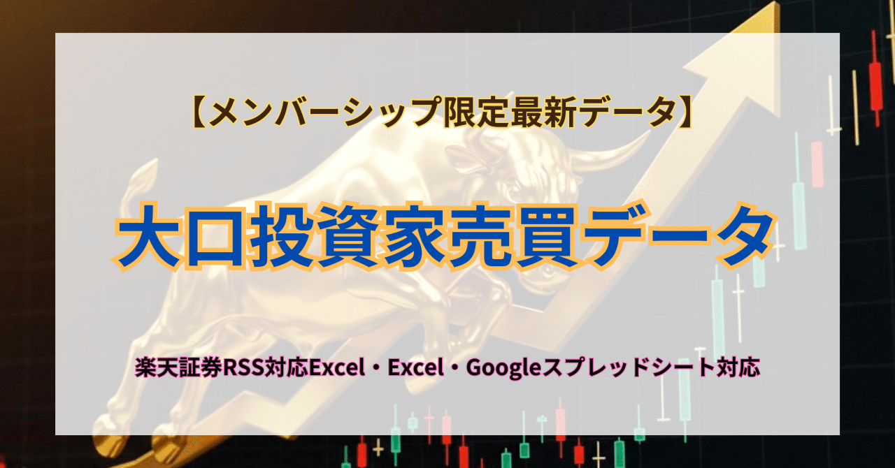大口投資家売買データ【2025/12/29】｜大口投資家データ