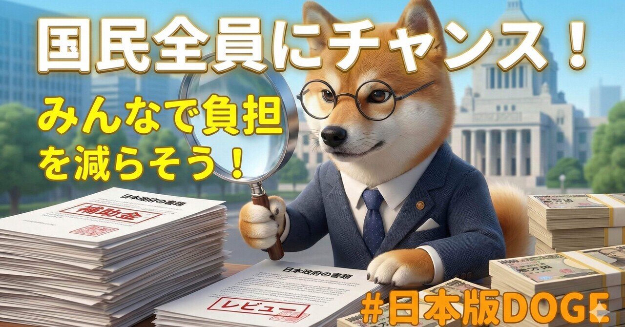 日本版DOGEの正体。すでに公開されている、みんなで負担を減らせるチャンス！｜ジャリ