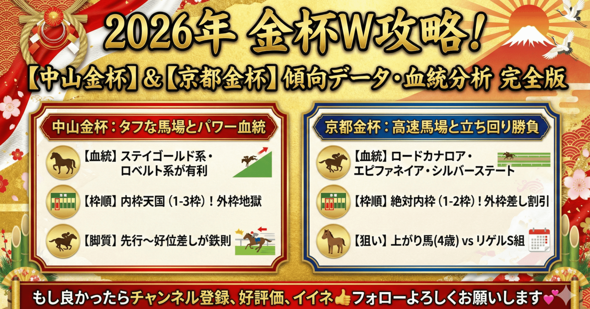 2026金杯攻略】中山金杯＆京都金杯｜過去10年データ＆血統傾向まとめ