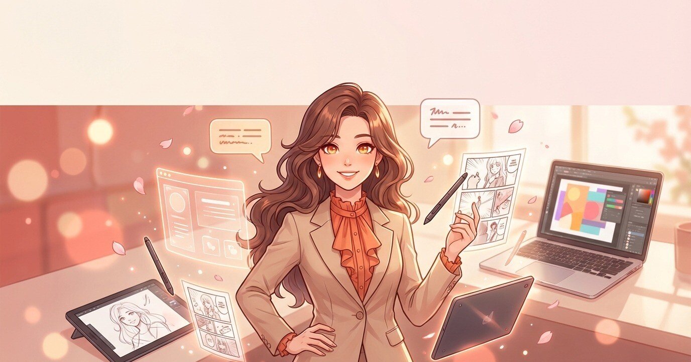 企業DX革命】AIアシスタント「あいちゃん」が実現!漫画・イラスト