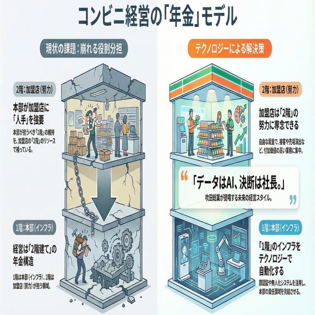 中編】コンビニ経営は「年金」と同じです。本部が「1階（基礎）」を