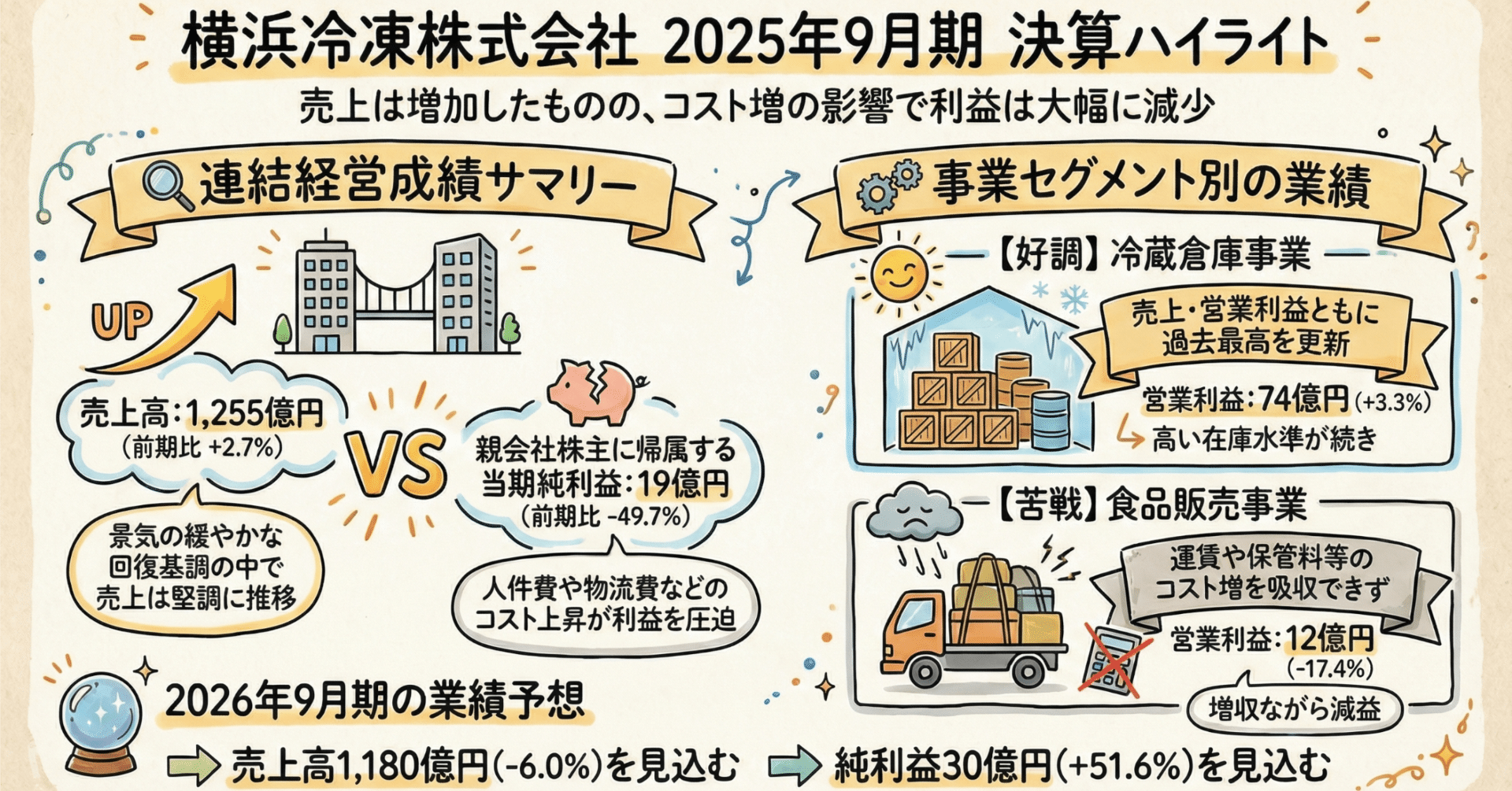 20251113_横浜冷凍_売上は増えたのに、なぜ利益は半減？決算書から