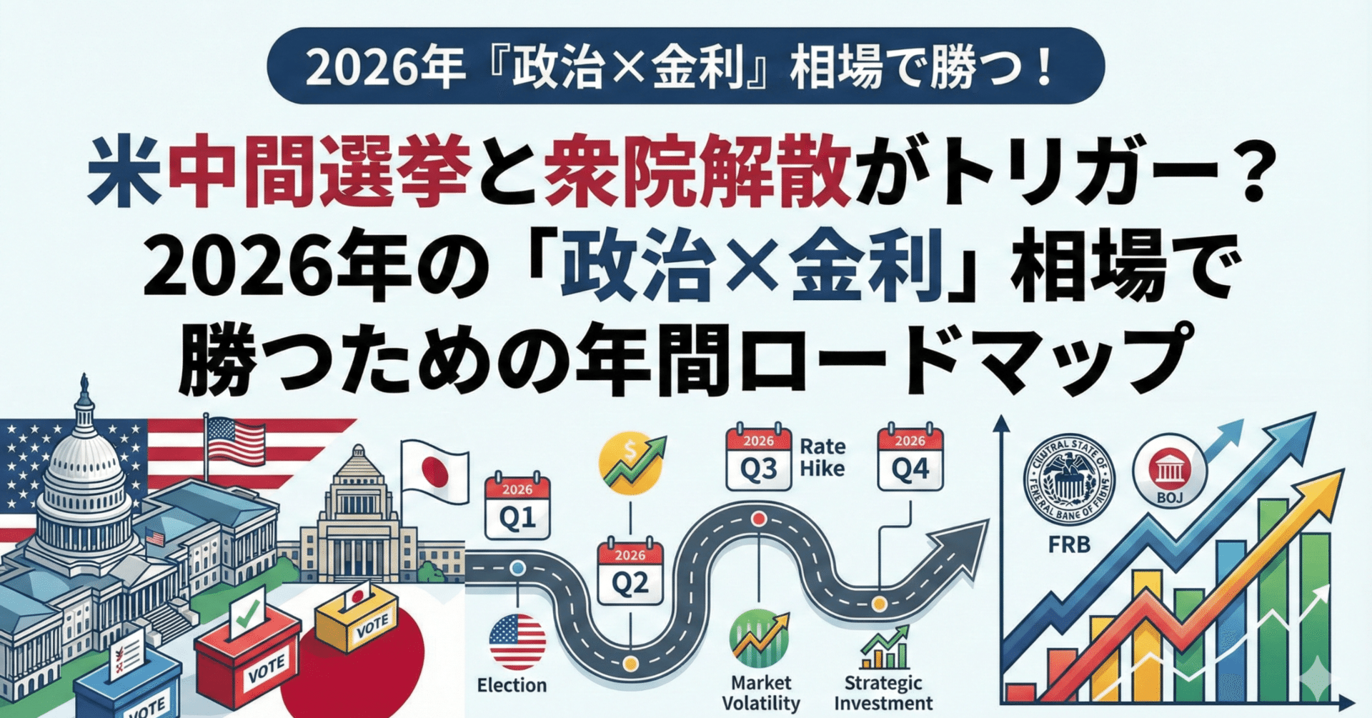 米中間選挙と衆院解散がトリガー？2026年の「政治×金利」相場で勝つための年間ロードマップ｜日本個別株デューデリジェンスセンター