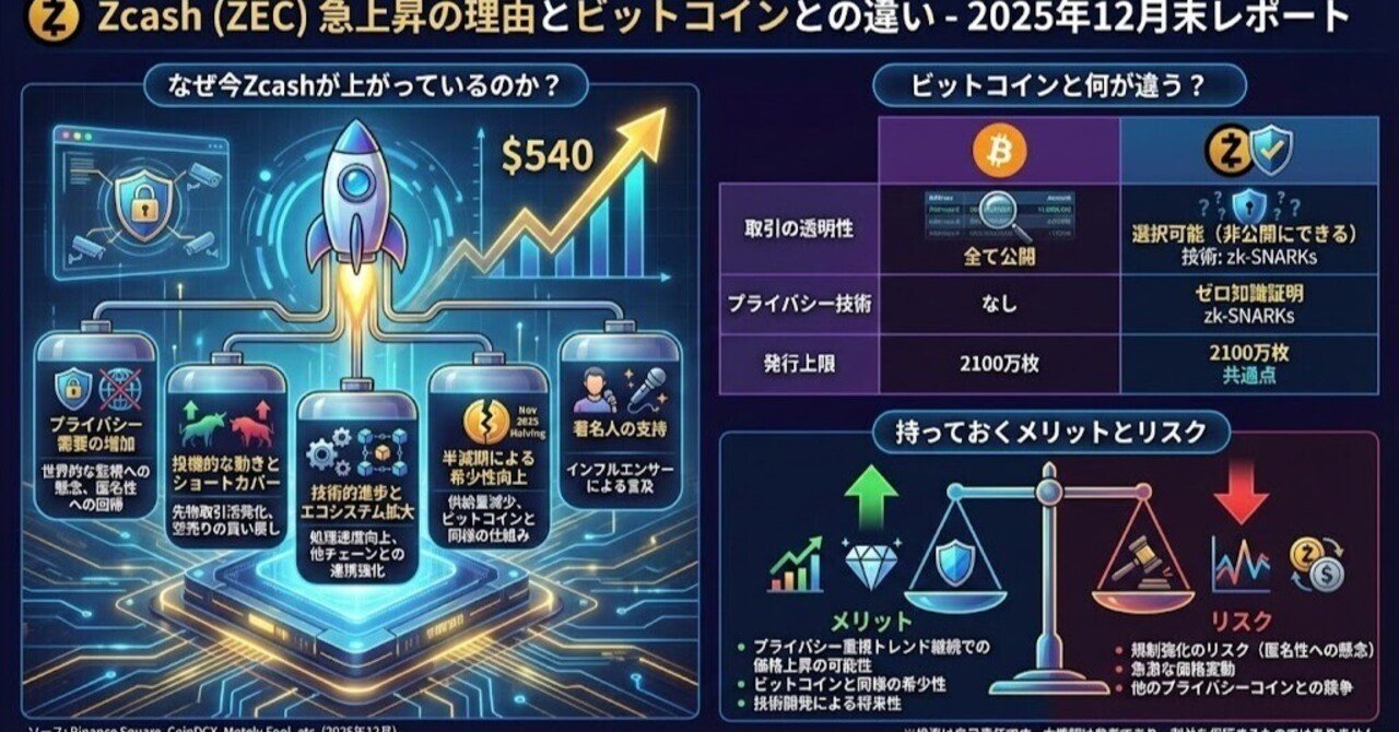 仮想通貨】Zcash（ZEC）が急騰中！「プライバシー」が注目される理由と将来性を初心者向けに解説｜エム