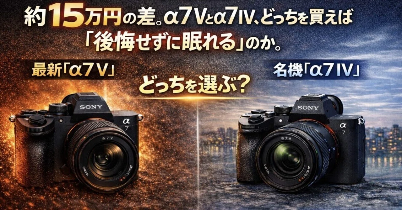 結論】α7 Vとα7 IV、約15万円差。どっちを買えば「後悔せずに眠れる
