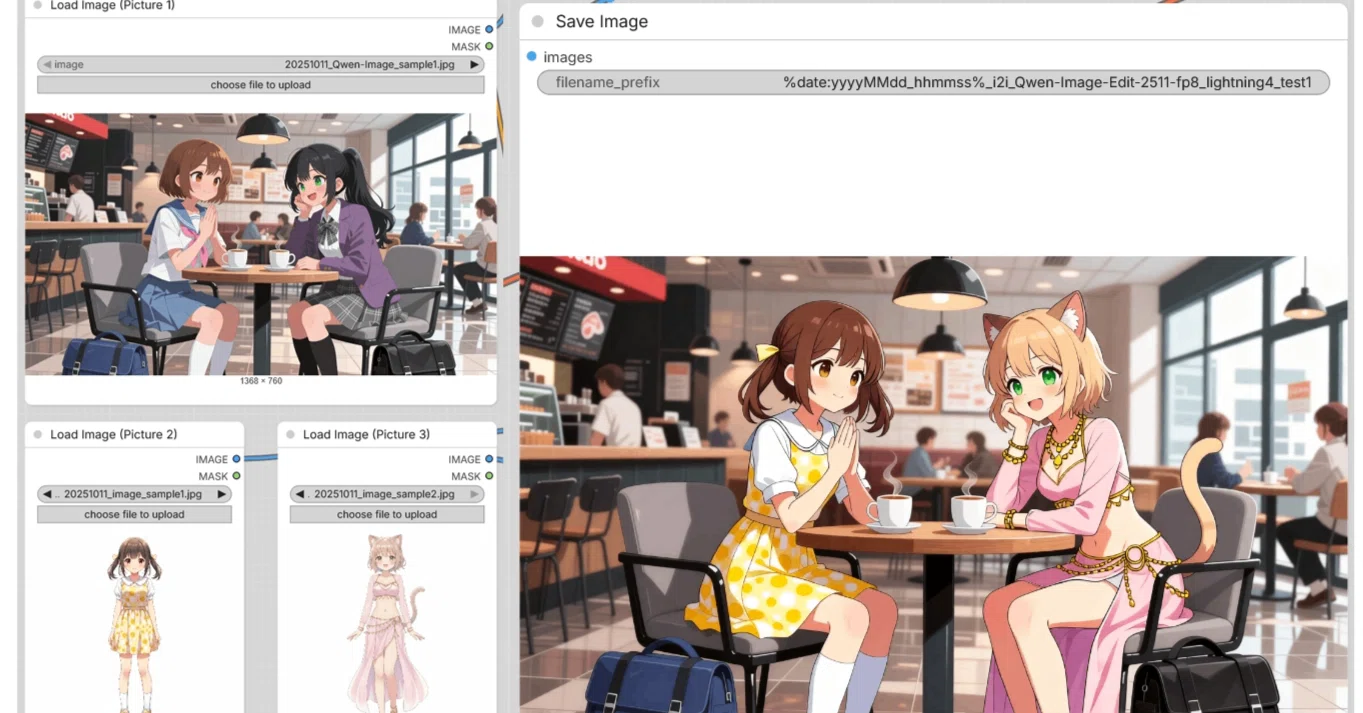 ComfyUIでQwen-Image-Edit-2511を試す手順（FP8/GGUF、Lightng）｜まゆ