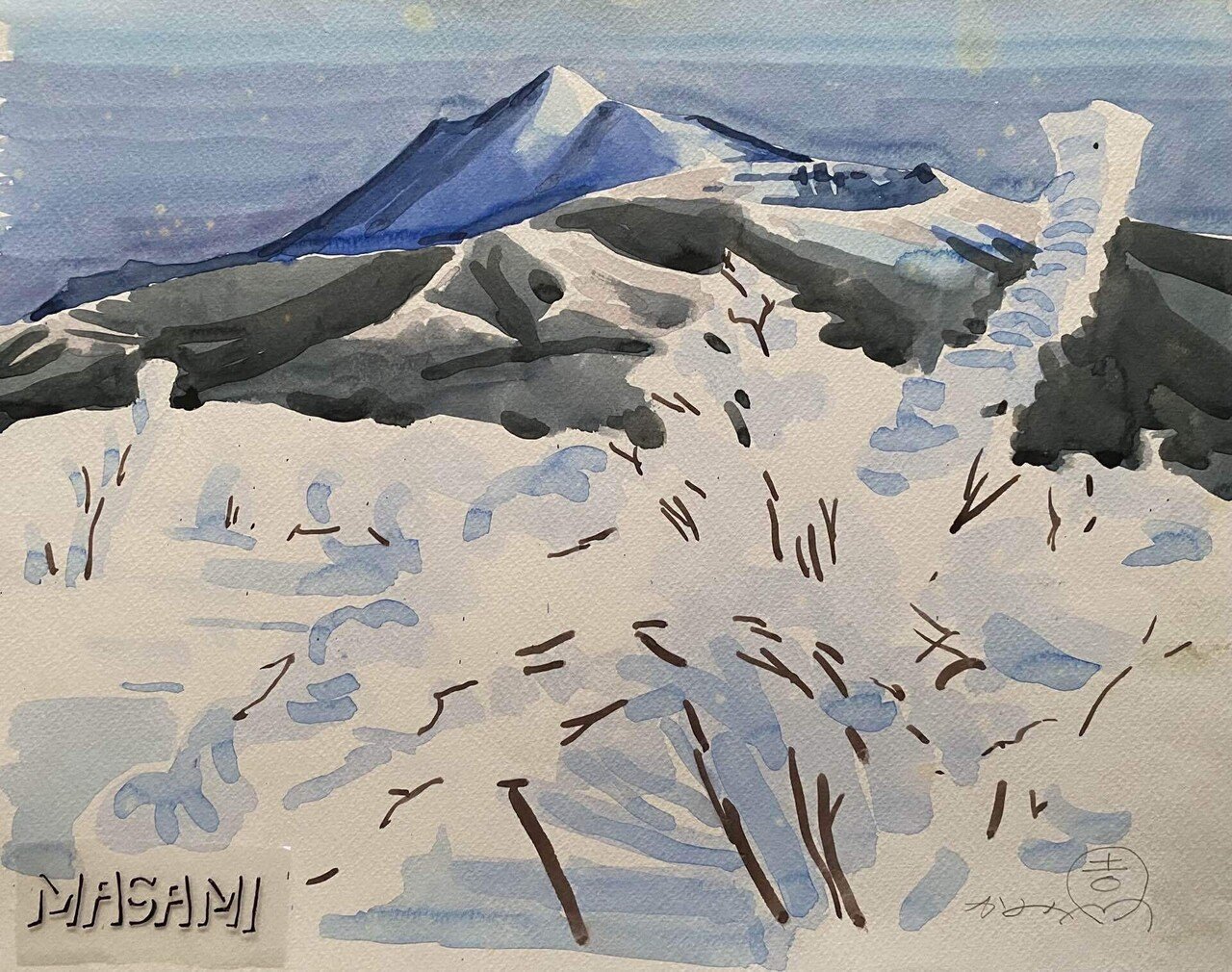 36 神園正美の透明水彩画 霧島連山・冬｜神園正美の透明水彩画@note