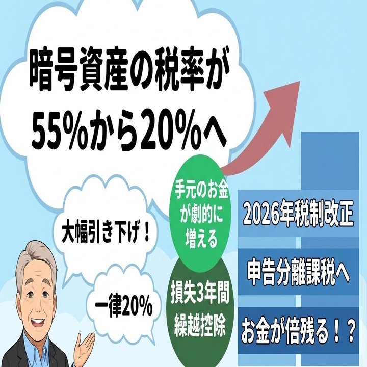 暗号資産の税率が株式と同じに！｜kutadon