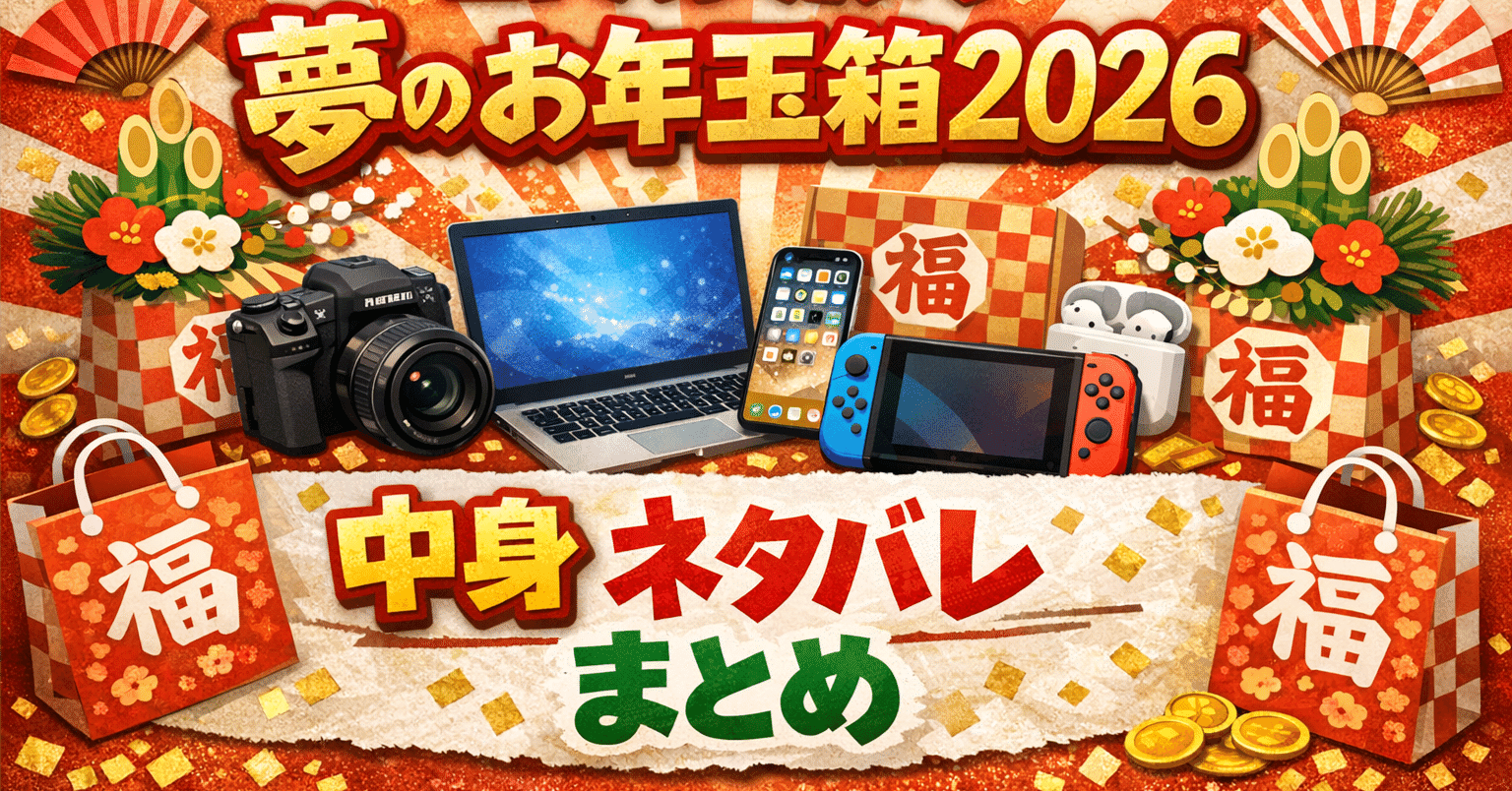 ヨドバシカメラ夢のお年玉箱2026まとめ|ゆったーひ ヨドバシカメラ夢のお年玉箱2026まとめ|ゆったーひ