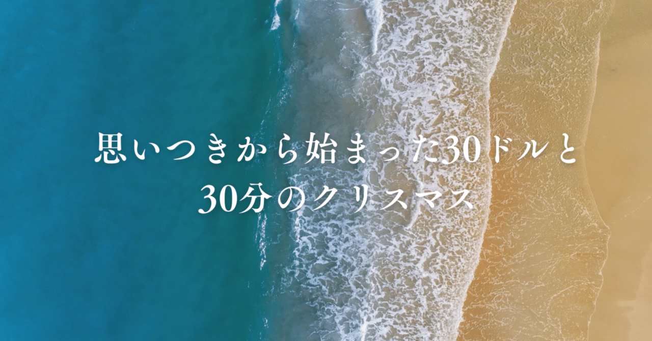思いつきから始まった30ドルと30分のクリスマス｜Awa｜キウイボーイと私の冒険