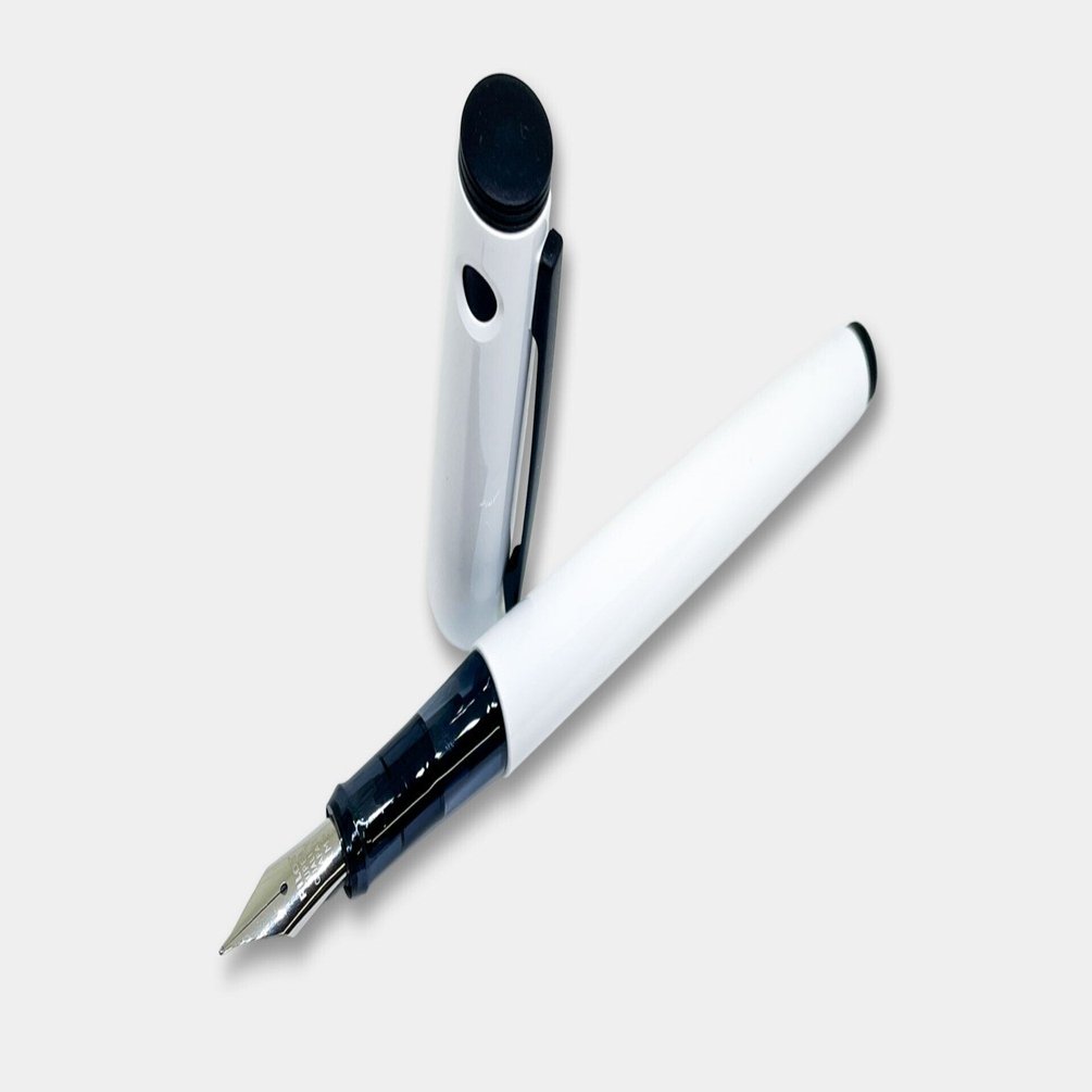 エレガントな万年筆 黒と白のストライプ エレガントな万年筆 黒と白の