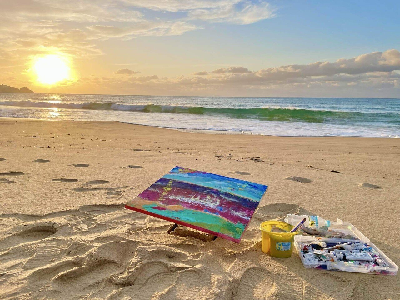 Art】海で海の絵を描いてみた｜画家として生きる人