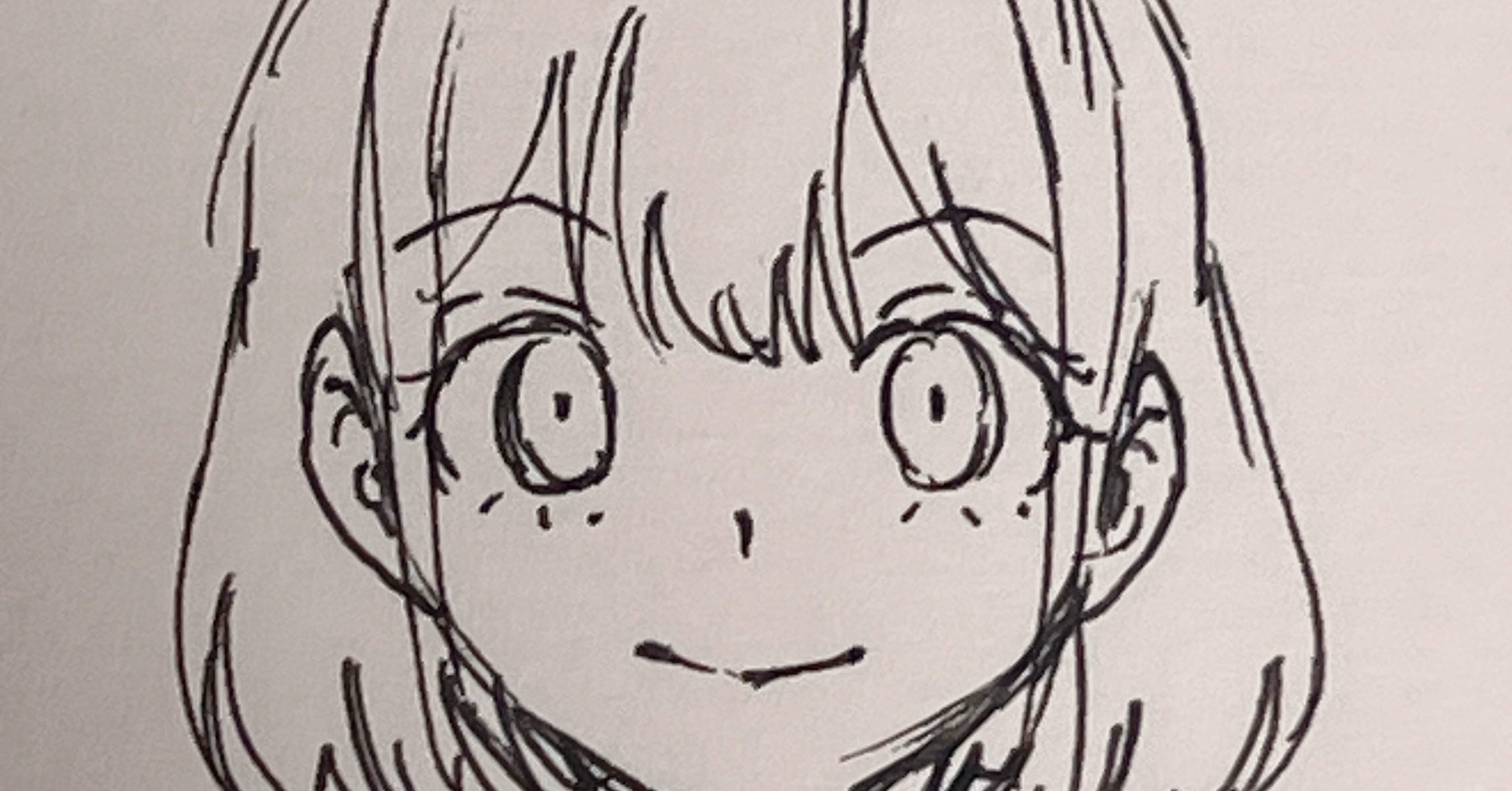 とろろたん流・画力基礎練メニュー①-1 ボブヘアの女子高生の顔を正面