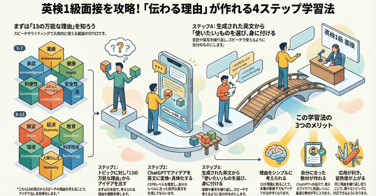 英検1級二次の面接で「伝わりやすい理由」をつくる方法｜サトウケン