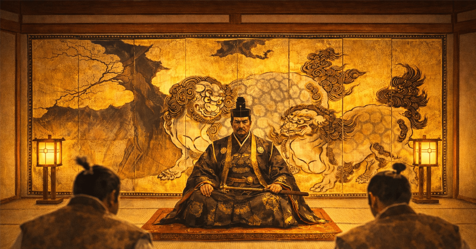 秀吉の背後に“獅子”を立たせる——永徳《唐獅子図屏風》が、場の空気を