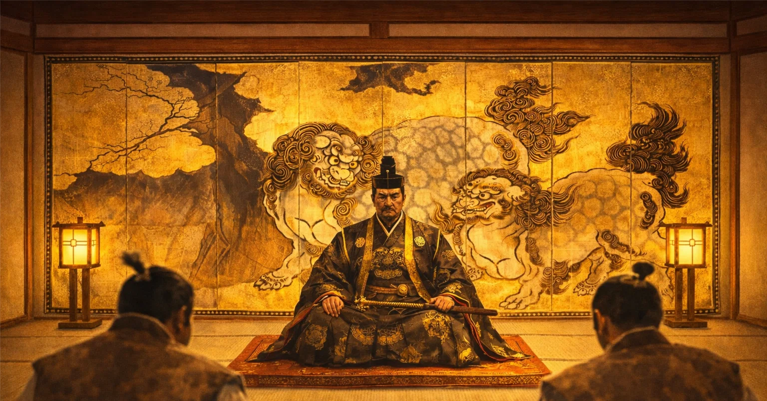 秀吉の背後に“獅子”を立たせる——永徳《唐獅子図屏風》が、場の空気を