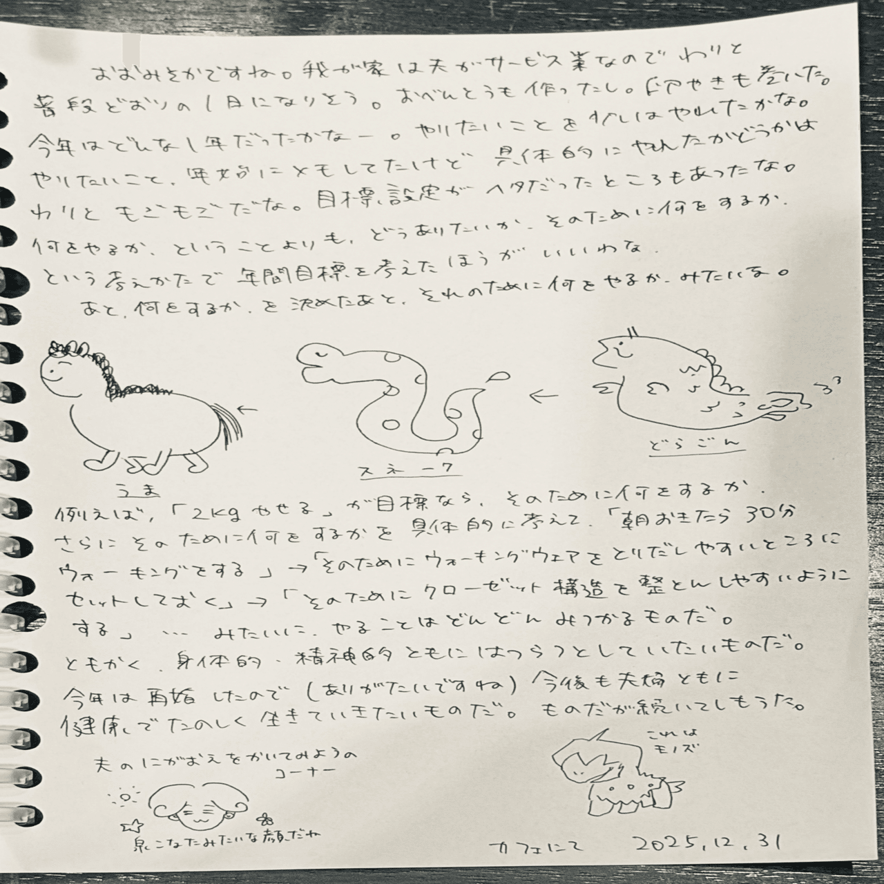 手書き日記】2025年12月31日 やりたいことをやるために｜siyucco