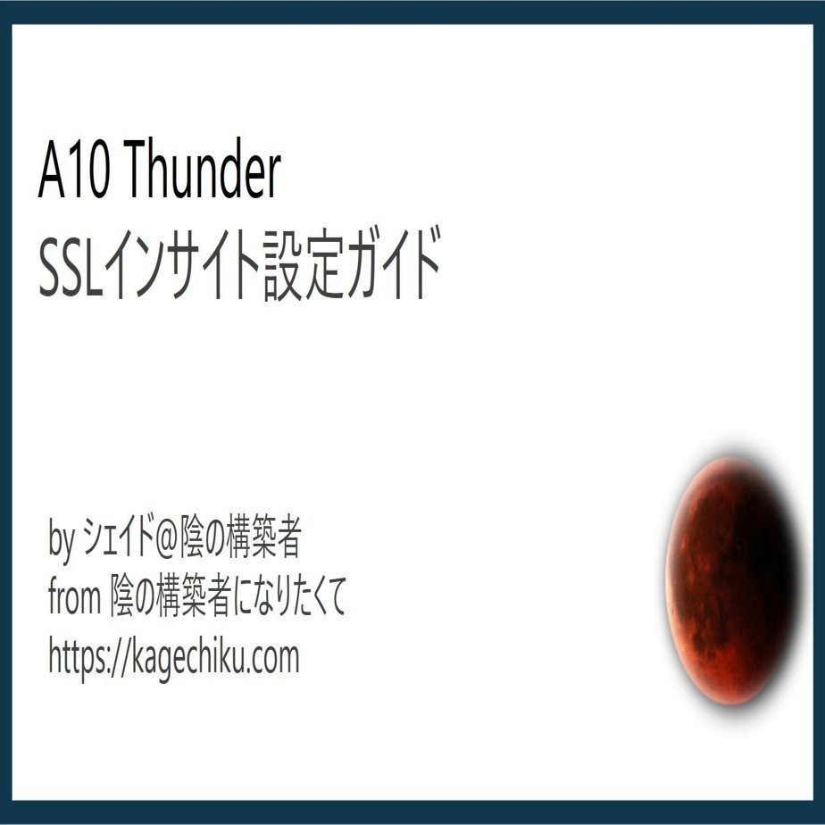 A10 Thunder SSLインサイト設定ガイド｜Shadowgarden_org -陰の構築者集団-