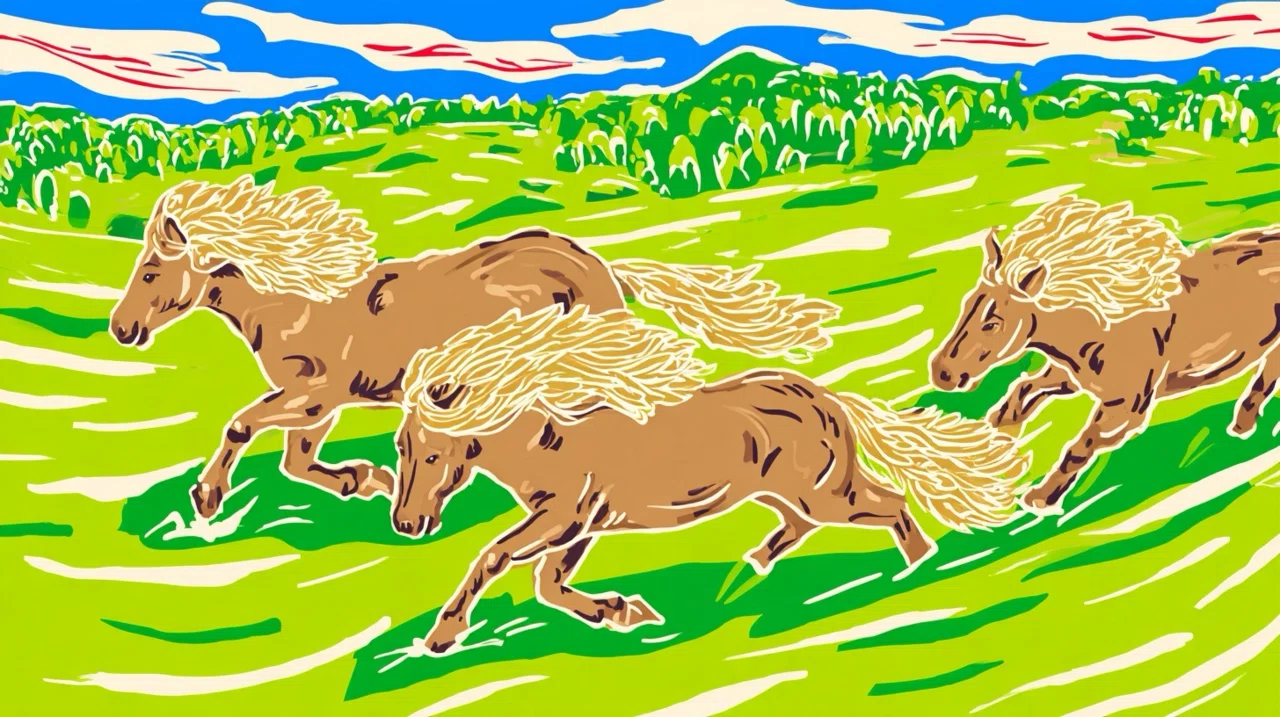 AIイラスト]草原を駆ける馬｜みぽぽ