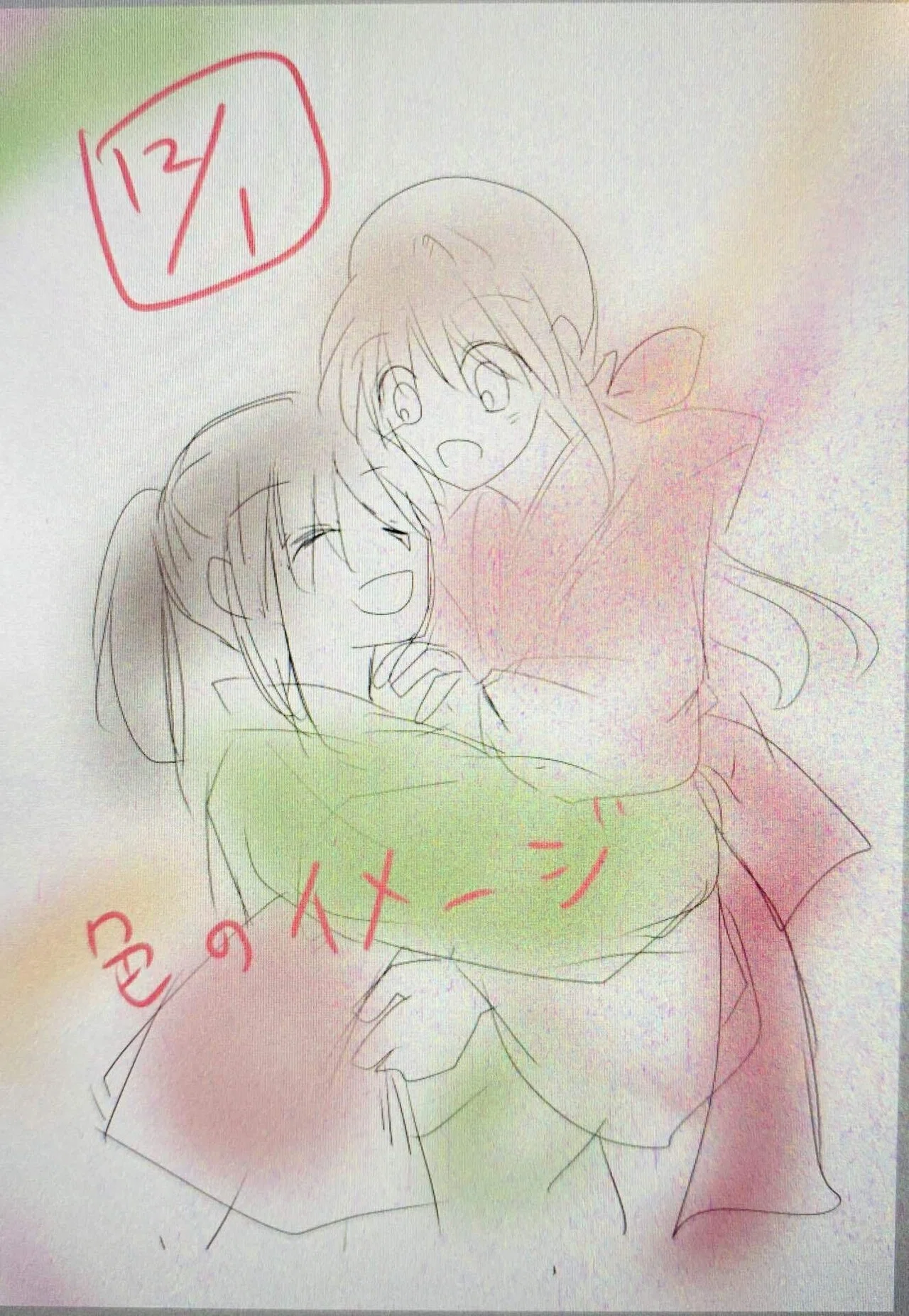 お年賀絵ができるまで｜紫ききょう/桔梗