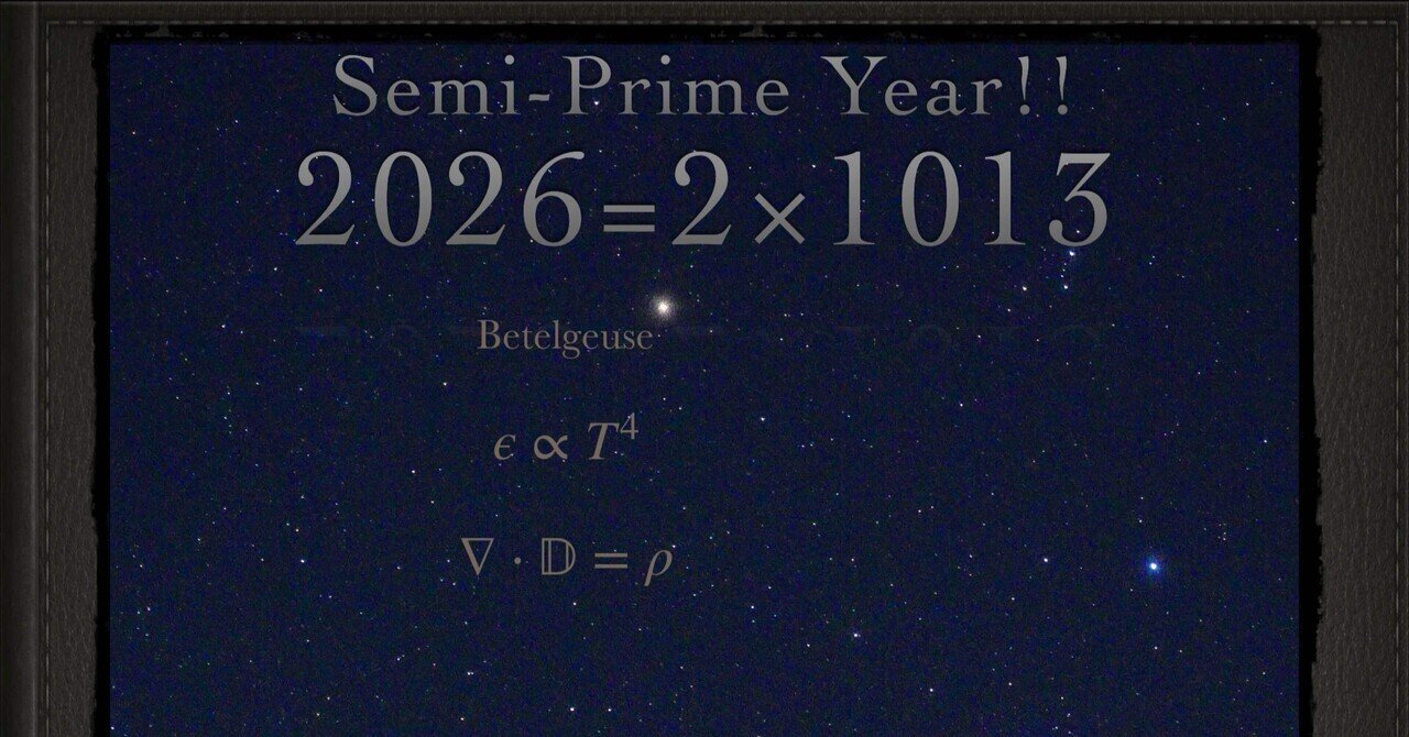 頌春】オリオン座と迎える2026年＠星空数学アート #2026年は半素数年
