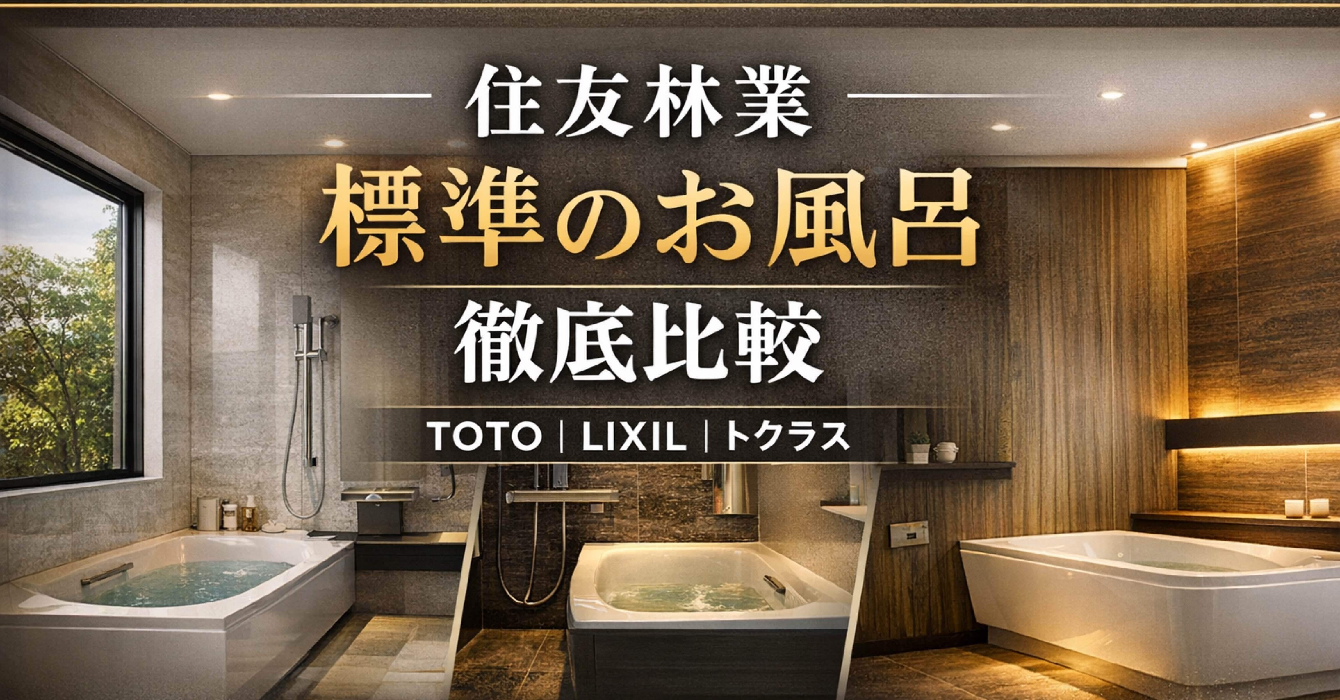 住友林業】標準仕様のお風呂3メーカーを徹底比較｜TOTO・LIXIL・トクラス｜ODECO【住友林業で家づくり】