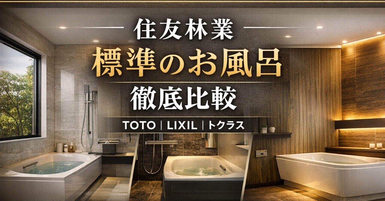 住友林業】標準仕様のお風呂3メーカーを徹底比較｜TOTO・LIXIL