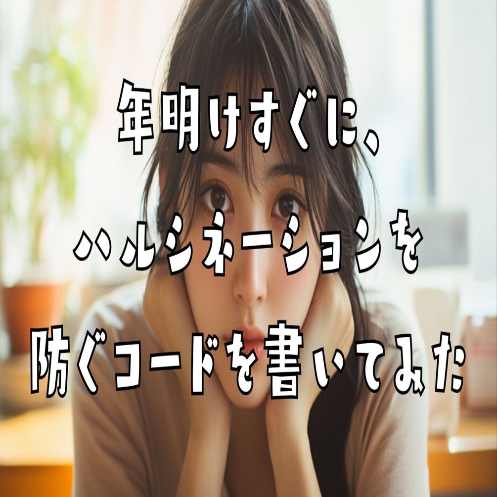 年明けすぐに、ハルシネーションを防ぐコードを書いてみた｜Viorazu.