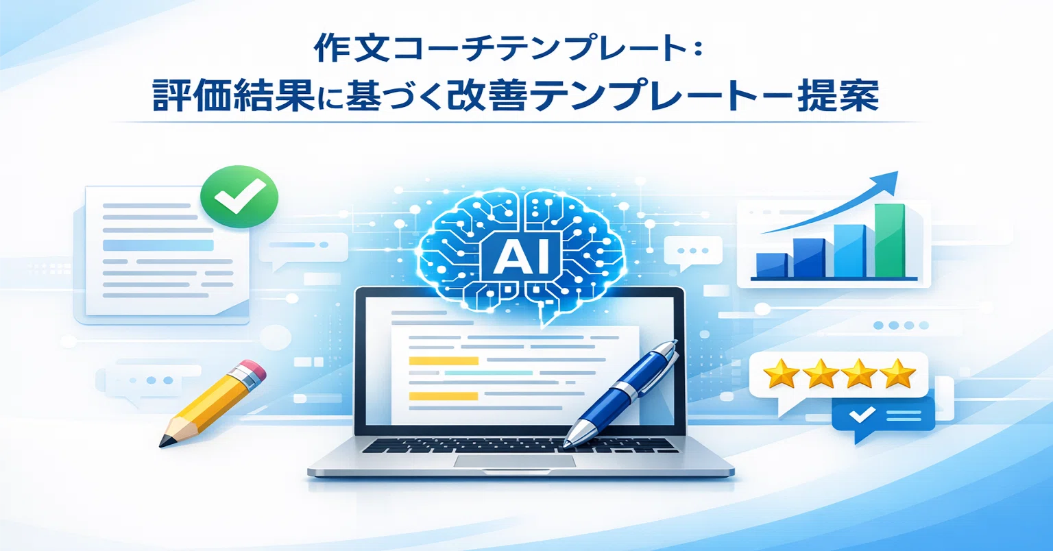 M365 Chat #0058】作文コーチテンプレート：評価結果に基づく改善