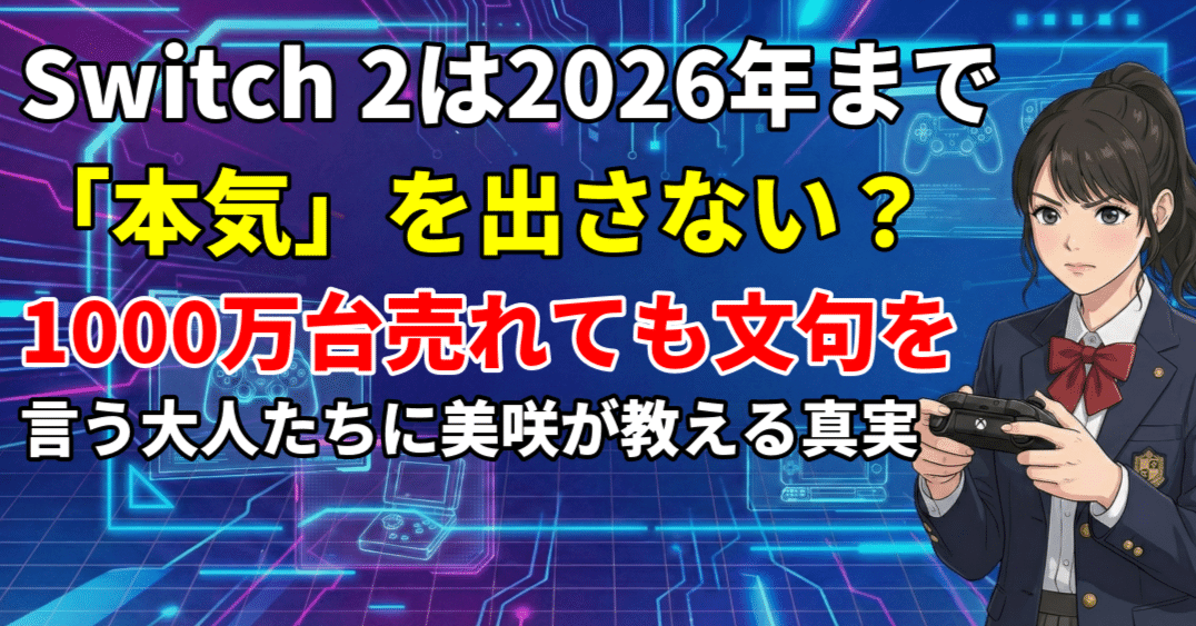 驚愕】Switch 2は2026年まで「本気」を出さない？1000万台売れても文句
